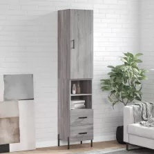   vidaXL szürke sonoma szerelt fa magasszekrény 34,5 x 34 x 180 cm