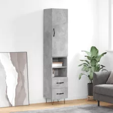 vidaXL betonszürke szerelt fa magasszekrény 34,5x34x180 cm