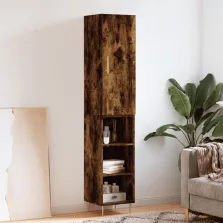   vidaXL füstös tölgy színű szerelt fa magasszekrény 34,5x34x180 cm