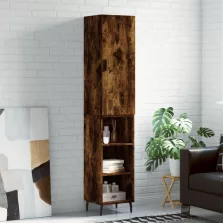  vidaXL füstös tölgy színű szerelt fa magasszekrény 34,5x34x180 cm