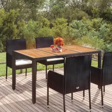   vidaXL fekete polyrattan falapos kerti asztal 150 x 90 x 75 cm
