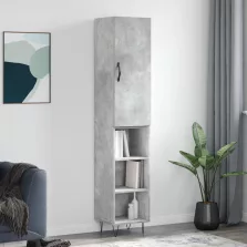 vidaXL betonszürke szerelt fa magasszekrény 34,5x34x180 cm