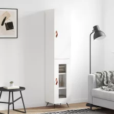   vidaXL magasfényű fehér szerelt fa magasszekrény 34,5 x 34 x 180 cm