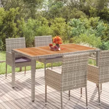   vidaXL szürke polyrattan falapos kerti asztal 150 x 90 x 75 cm