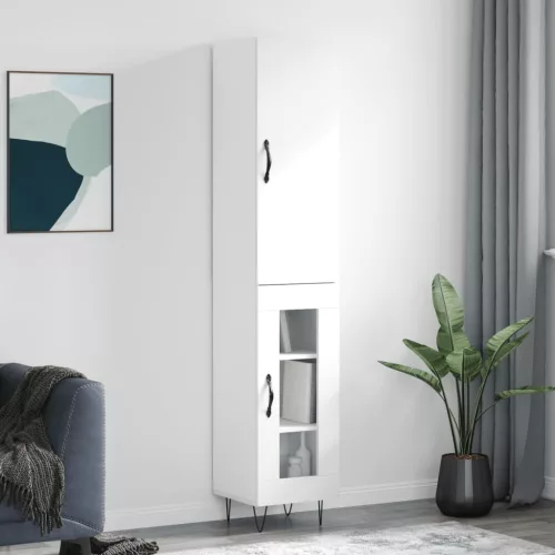 vidaXL fehér szerelt fa magasszekrény 34,5x34x180 cm