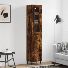   vidaXL füstös tölgy színű szerelt fa magasszekrény 34,5x34x180 cm