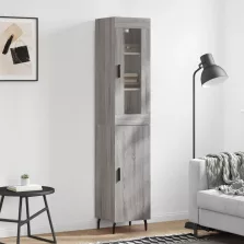   vidaXL szürke sonoma szerelt fa magasszekrény 34,5 x 34 x 180 cm
