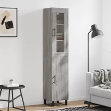   vidaXL szürke sonoma szerelt fa magasszekrény 34,5 x 34 x 180 cm
