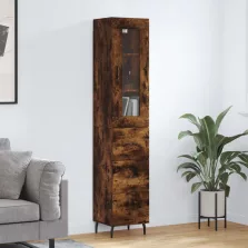   vidaXL füstös tölgy színű szerelt fa magasszekrény 34,5x34x180 cm
