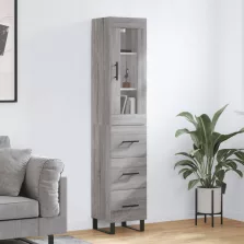   vidaXL szürke sonoma szerelt fa magasszekrény 34,5 x 34 x 180 cm