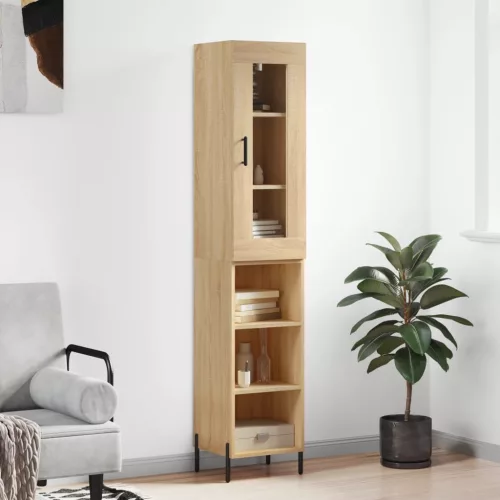 vidaXL sonoma tölgy szerelt fa magasszekrény 34,5x34x180 cm