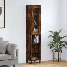   vidaXL füstös tölgy színű szerelt fa magasszekrény 34,5x34x180 cm