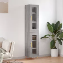   vidaXL szürke sonoma szerelt fa magasszekrény 34,5 x 34 x 180 cm