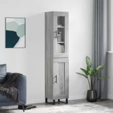   vidaXL szürke sonoma szerelt fa magasszekrény 34,5 x 34 x 180 cm