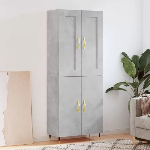 vidaXL betonszürke szerelt fa magasszekrény 69,5 x 34 x 180 cm