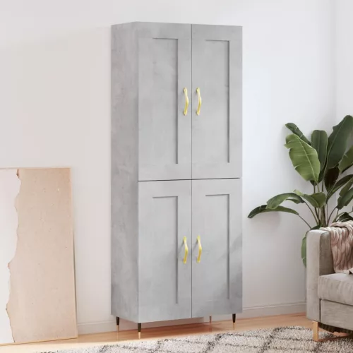 vidaXL betonszürke szerelt fa magasszekrény 69,5 x 34 x 180 cm