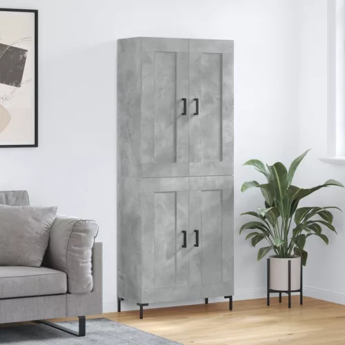 vidaXL betonszürke szerelt fa magasszekrény 69,5 x 34 x 180 cm