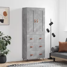   vidaXL betonszürke szerelt fa magasszekrény 69,5 x 34 x 180 cm