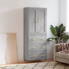   vidaXL szürke sonoma szerelt fa magasszekrény 69,5 x 34 x 180 cm