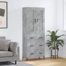   vidaXL betonszürke szerelt fa magasszekrény 69,5 x 34 x 180 cm