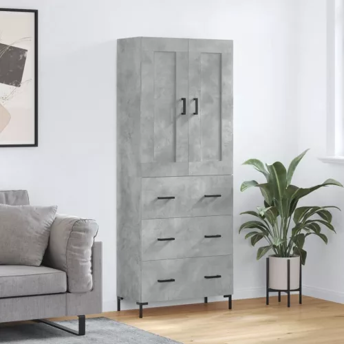 vidaXL betonszürke szerelt fa magasszekrény 69,5 x 34 x 180 cm