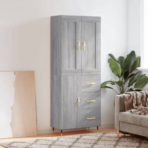 vidaXL szürke sonoma szerelt fa magasszekrény 69,5 x 34 x 180 cm