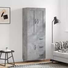   vidaXL betonszürke szerelt fa magasszekrény 69,5 x 34 x 180 cm