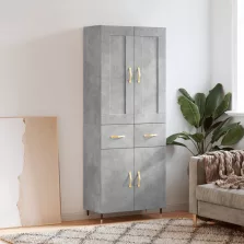   vidaXL betonszürke szerelt fa magasszekrény 69,5 x 34 x 180 cm