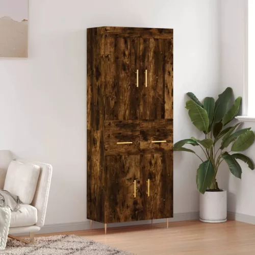 vidaXL füstös tölgy színű szerelt fa magasszekrény 69,5 x 34 x 180 cm