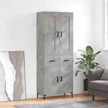   vidaXL betonszürke szerelt fa magasszekrény 69,5 x 34 x 180 cm