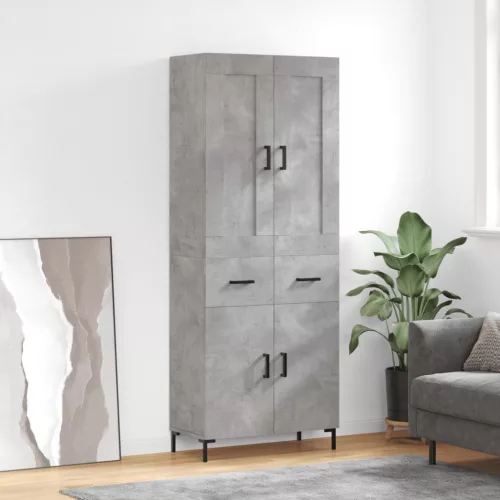 vidaXL betonszürke szerelt fa magasszekrény 69,5 x 34 x 180 cm