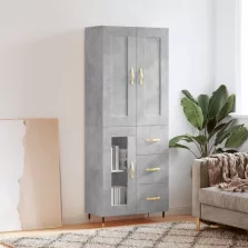   vidaXL betonszürke szerelt fa magasszekrény 69,5 x 34 x 180 cm