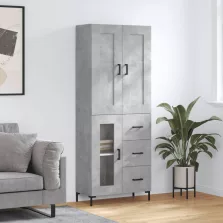   vidaXL betonszürke szerelt fa magasszekrény 69,5 x 34 x 180 cm