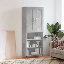   vidaXL betonszürke szerelt fa magasszekrény 69,5 x 34 x 180 cm