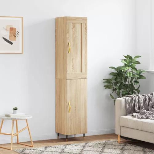 vidaXL sonoma tölgy szerelt fa magasszekrény 34,5x34x180 cm