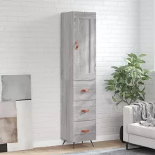  vidaXL szürke sonoma szerelt fa magasszekrény 34,5 x 34 x 180 cm