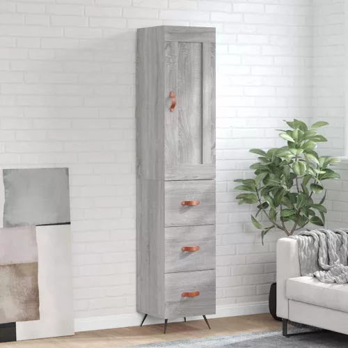 vidaXL szürke sonoma szerelt fa magasszekrény 34,5 x 34 x 180 cm