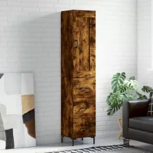   vidaXL füstös tölgy színű szerelt fa magasszekrény 34,5x34x180 cm