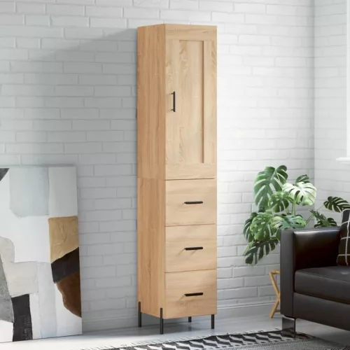 vidaXL sonoma tölgy szerelt fa magasszekrény 34,5x34x180 cm