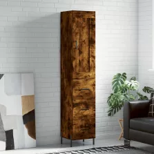   vidaXL füstös tölgy színű szerelt fa magasszekrény 34,5x34x180 cm