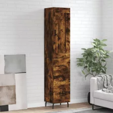   vidaXL füstös tölgy színű szerelt fa magasszekrény 34,5x34x180 cm