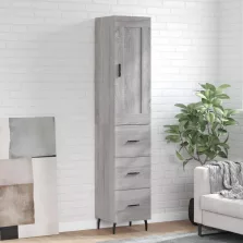   vidaXL szürke sonoma szerelt fa magasszekrény 34,5 x 34 x 180 cm