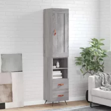   vidaXL szürke sonoma szerelt fa magasszekrény 34,5 x 34 x 180 cm