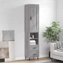   vidaXL szürke sonoma szerelt fa magasszekrény 34,5 x 34 x 180 cm