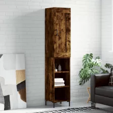   vidaXL füstös tölgy színű szerelt fa magasszekrény 34,5x34x180 cm