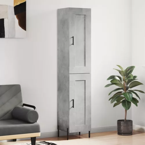 vidaXL betonszürke szerelt fa magasszekrény 34,5x34x180 cm