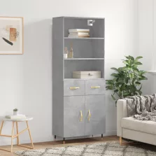   vidaXL betonszürke szerelt fa magasszekrény 69,5 x 34 x 180 cm