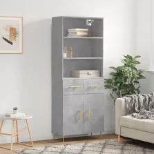   vidaXL betonszürke szerelt fa magasszekrény 69,5 x 34 x 180 cm
