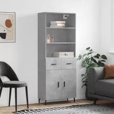   vidaXL betonszürke szerelt fa magasszekrény 69,5 x 34 x 180 cm