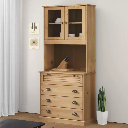 vidaXL VIGO tömör fenyőfa magasszekrény 80x40x176 cm